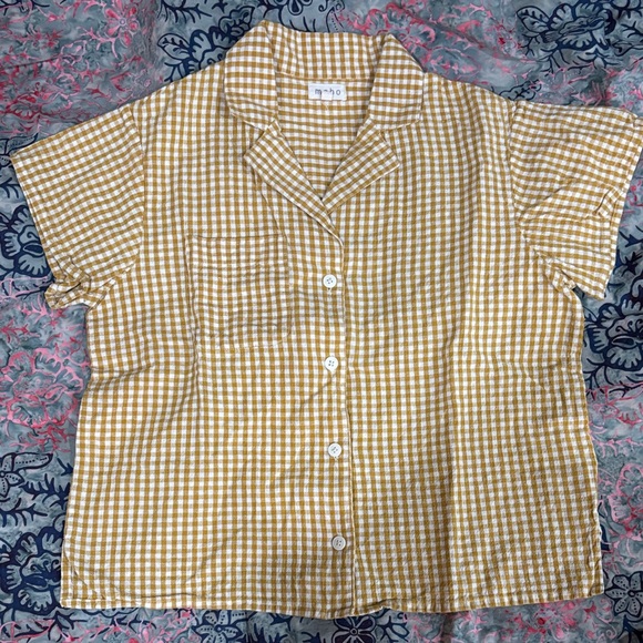 Yellow Gingham Women's Sleepwear Set - Picture 4 of 5